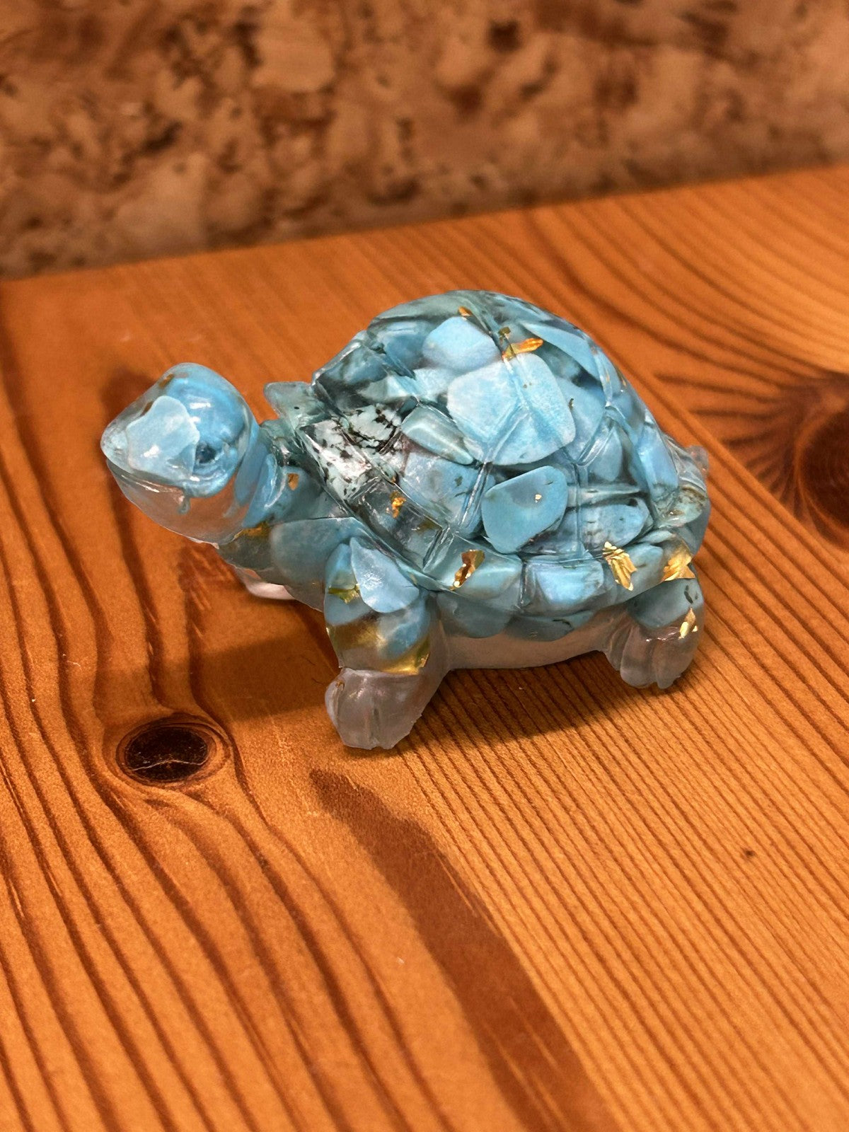 Stenbesat Skildpadde Figur