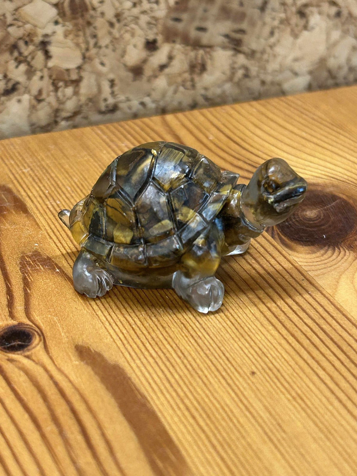 skildpadde figur i krystal sten look, dekorativ figur til bolig, gave eller samling.