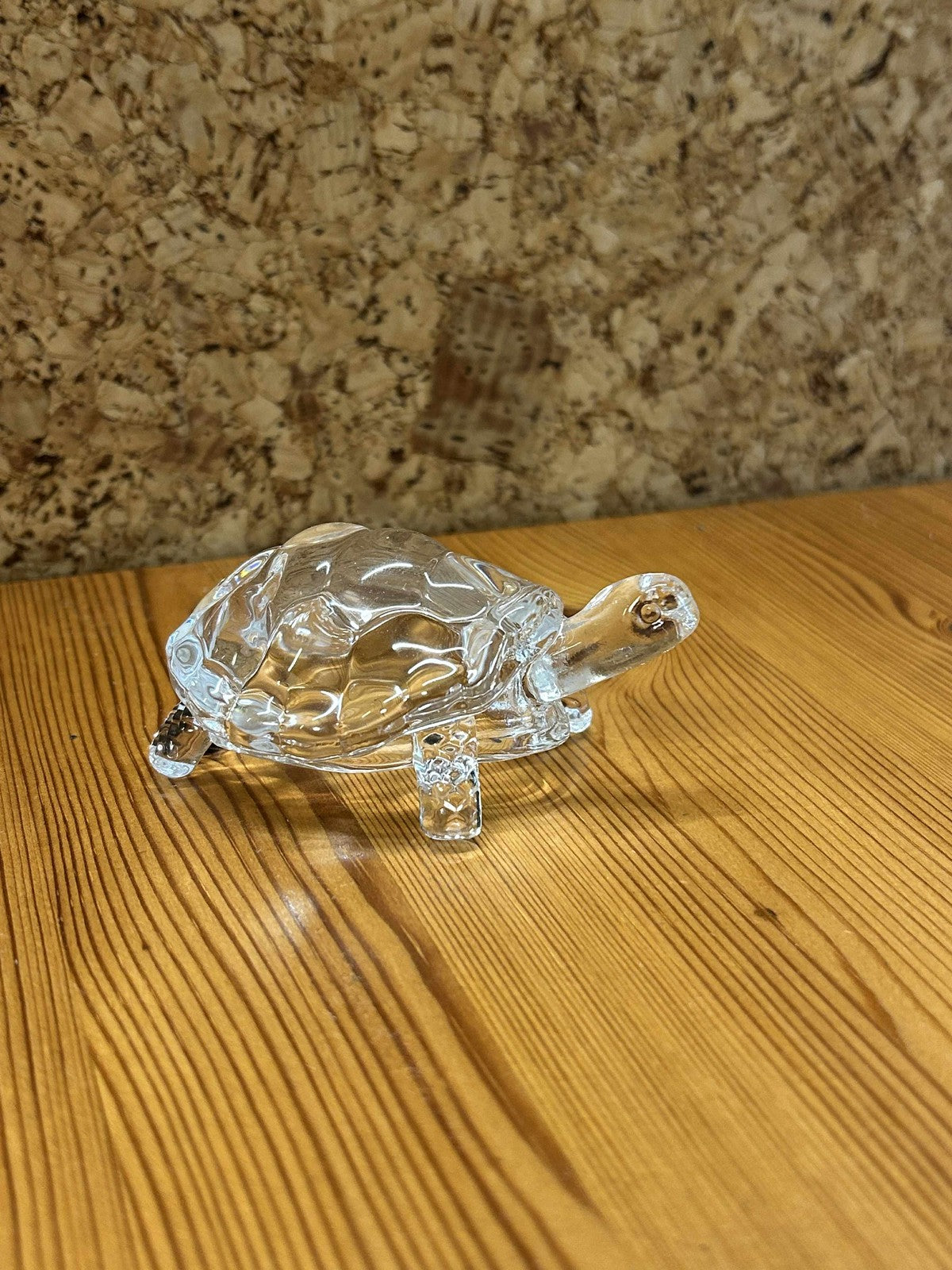 Skildpadde figur i gennemsigtigt glas, dekorativ figur til hjemmet, samling eller gave.